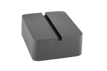 Rubber block for universal use on scissor lifts, dimensions 120 x 100 x 50 mm with groove for safe lifting of the vehicle