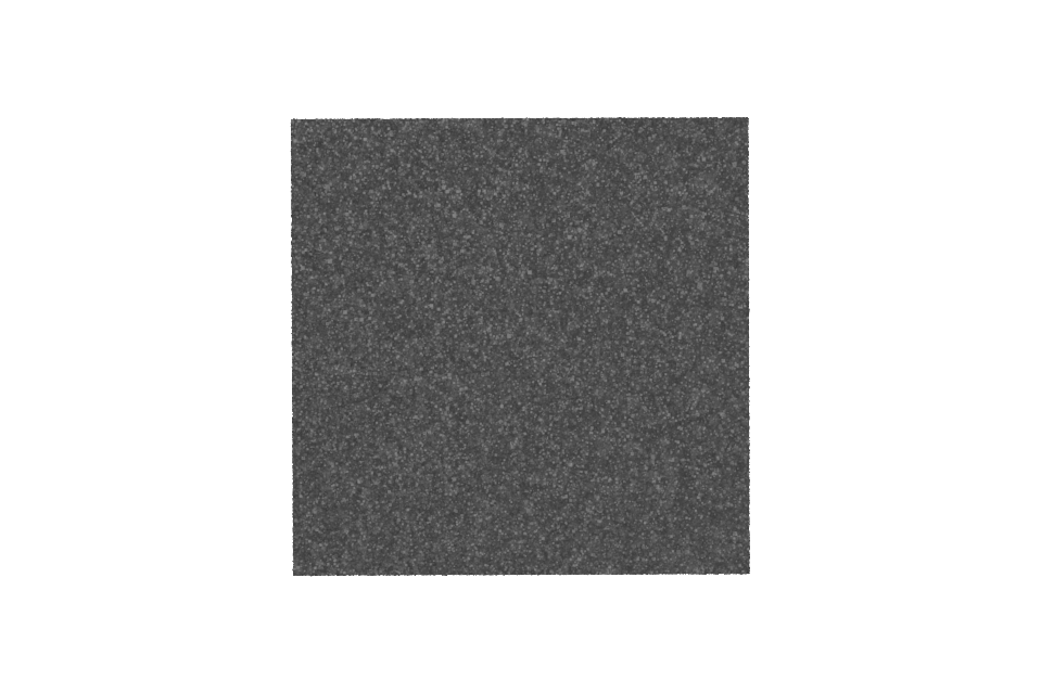 Draufsicht einer schwarzen, quadratischen Ausgleichsplatte (Artikelnummer AP-HIA.500.500.H50-OG) für Achsvermesshebebühnen, hergestellt aus verpresstem Gummimaterial mit poröser Oberfläche, ohne Griffloch.