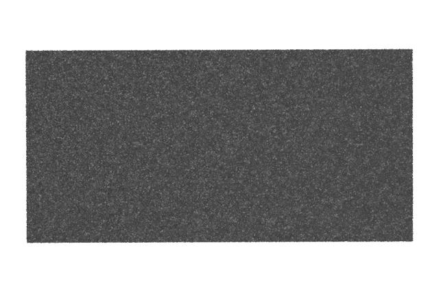 Draufsicht einer schwarzen, rechteckigen Ausgleichsplatte (Artikelnummer AP-ZEZ.1000.500.H50-OG) für Achsvermesshebebühnen, hergestellt aus verpresstem Gummimaterial mit poröser Oberfläche, ohne Griffloch.