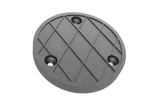 Vorderseite des schwarzen, runden Gummitellers GT-BTHZ.120.15 für KFZ-Hebebühnen.