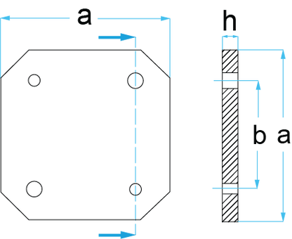 Rubber plate suitable for HYWEMA dimensions 150 x 150 x 12 mm